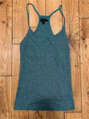 Vans Teal & Gray Striped Racerback Tank Top XS